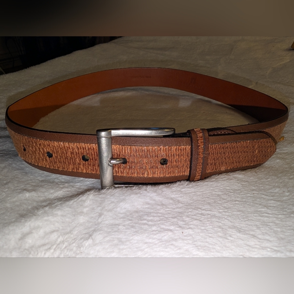 Trafalgar Italian Leather Belt Men's Sz 34 Annapolis Brown Weave 1101TFL3-200